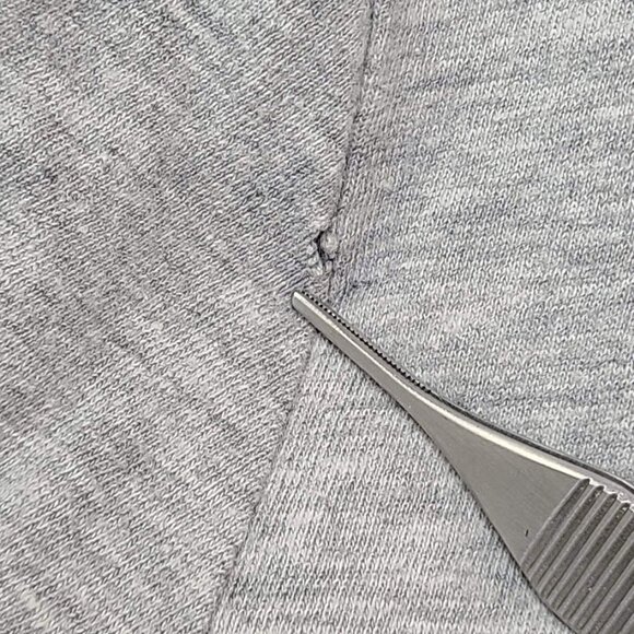 Calvin Klein Logo Box Crew Neck T-Shirt Small Heather Gray Black Stripe - Picture 6 of 8